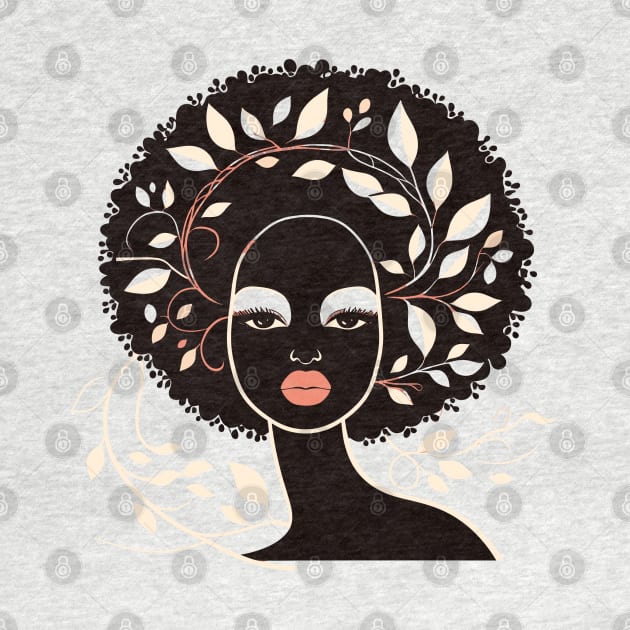 Afrocentric Woman With Afro Hair Silhouette by Graceful Designs